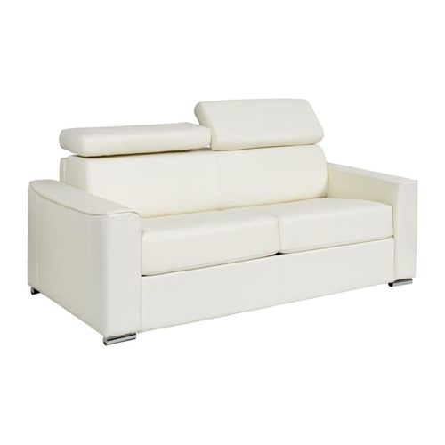 Canapé Convertible Cuir 3 Places Blanc