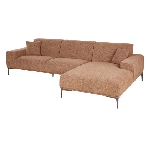 Canapé D'angle Droit 4/5 Places En Textile Tramé Ocre