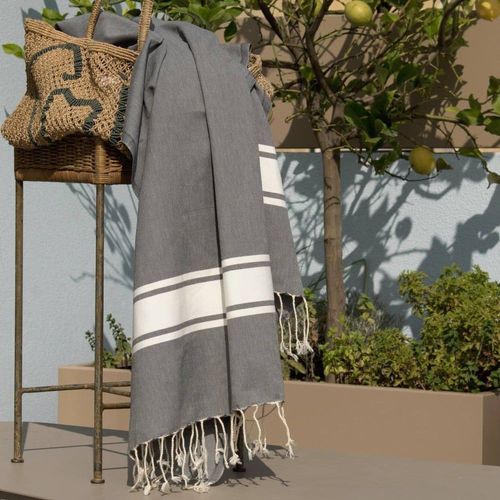 Fouta Coton Gris Moyen 100x200