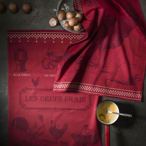 Torchon En Coton Rouge 50x75 Cm Cm