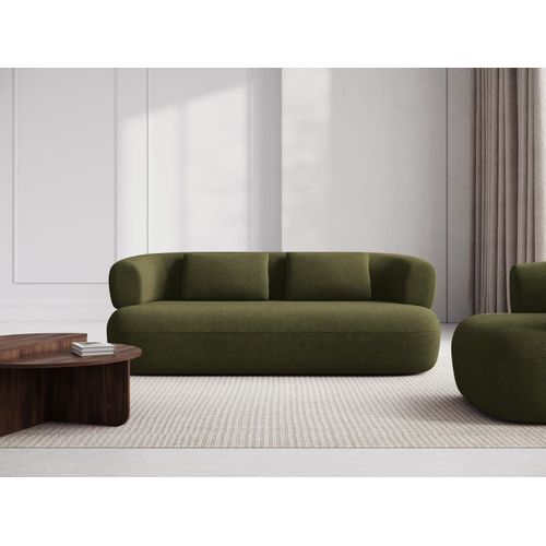 Canapé 3 Places En Tissu Bouclé Vert