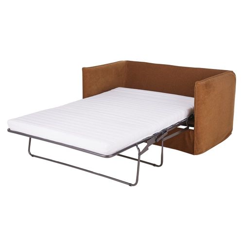 Canapé Convertible 2 Places En Tissu Chenille Coloris Bronze, Matelas 10 Cm