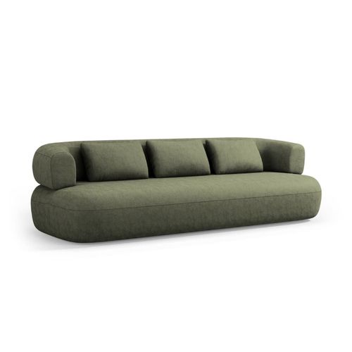 Canapé 4 Places En Tissu Chenille Vert