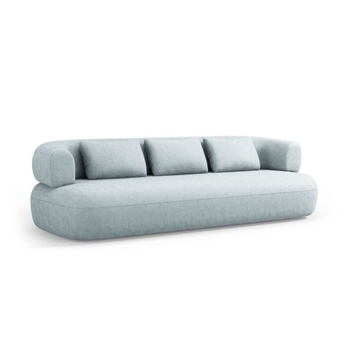 Canapé 4 Places En Tissu Chenille Bleu Clair