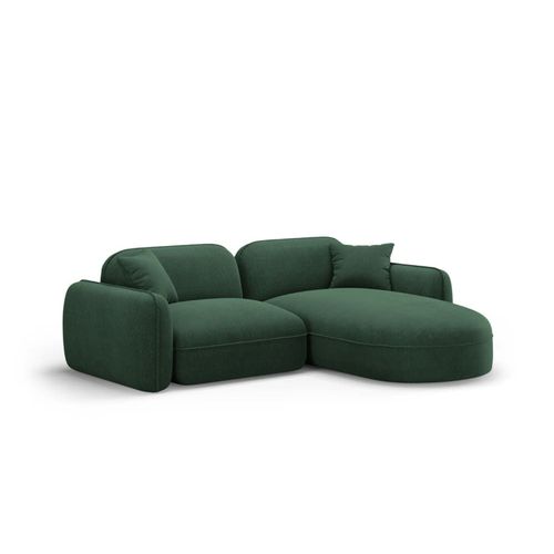 Canapé D'angle Droit Modulable 3 Places En Velours Vert