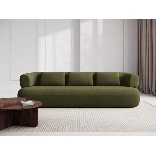 Canapé 4 Places En Tissu Bouclé Vert
