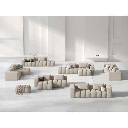 Canapé D'angle Gauche Modulable 3 Places En Tissu Structurel Le Sable