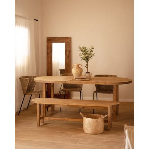 Table De Salle À Manger En Bois De Sapin Vieilli 200x75cm