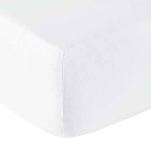 Drap Housse Coton Blanc 80x190 Cm