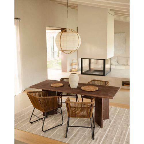 Table De Salle À Manger En Bois De Sapin Marron 160x75cm