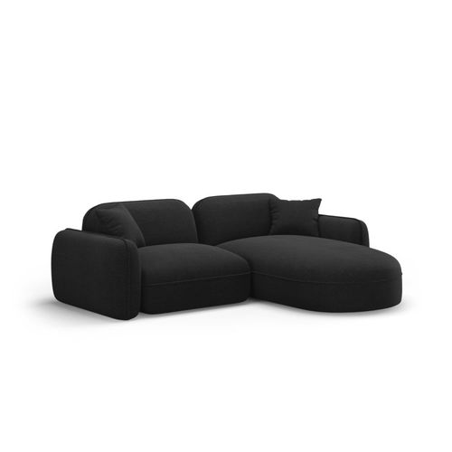 Canapé D'angle Droit Modulable 3 Places En Velours Anthracite