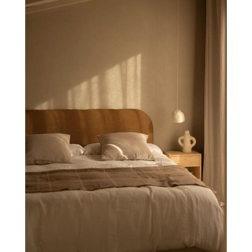 Tête De Lit Déhoussable En Lin Orange 140x110cm