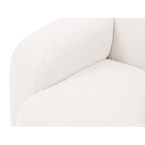 Canapé D'angle Droit 4 Places En Tissu Bouclé Blanc