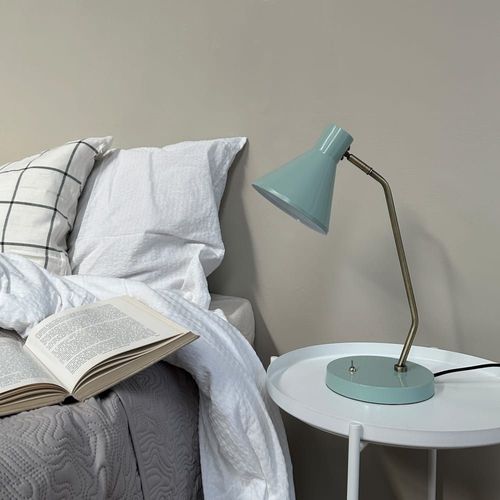 Lampe À Poser En Métal Vert Menthe / Laiton