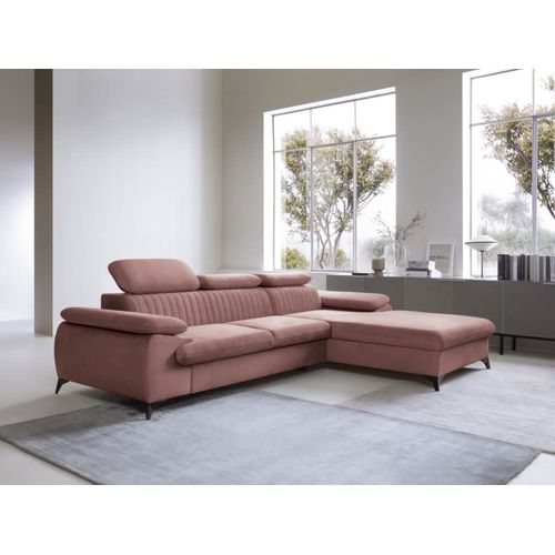 Canapé D'angle Velours 5 Places Rose