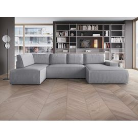Canapé D'angle Velours 8 Places Gris