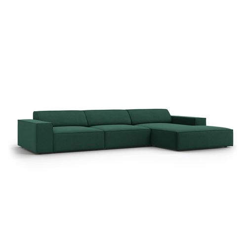 Canapé D'angle 4 Places En Tissu Structuré Vert