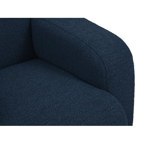 Canapé 2 Places En Tissu Bouclé Bleu Foncé