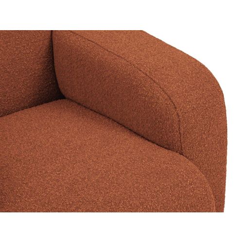 Canapé 2 Places En Tissu Bouclé Marron