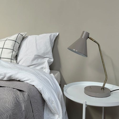 Lampe À Poser En Métal Marron / Laiton