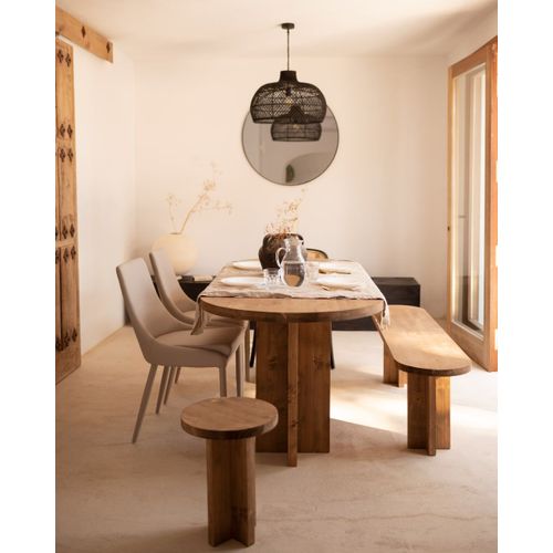 Tabouret En Bois De Sapin Vieilli 35x45cm