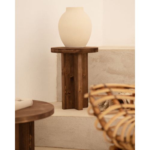 Tabouret En Bois De Sapin Marron 35x45cm