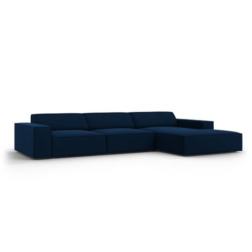 Canapé D'angle 4 Places En Velours Bleu Roi