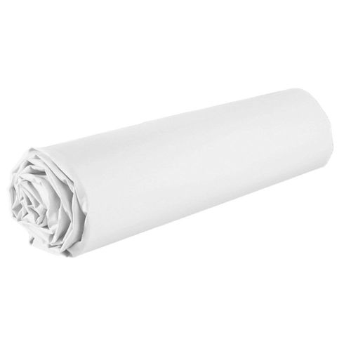 Drap Housse 2 Places Coton Blanc 160x200 Cm
