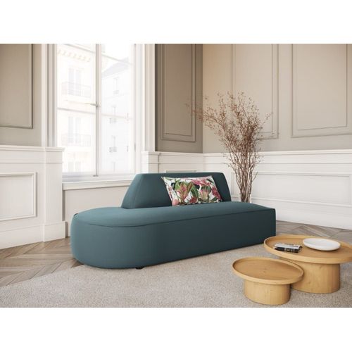 Canapé Modulable Gauche 2 Places En Velours Bleu