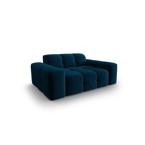 Canapé 2 Places En Tissu Velours Bleu Marine