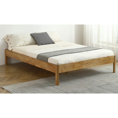 Lit Adulte 140x190 Cm En Chêne Massif