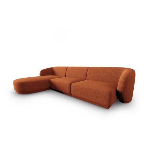 Canapé D'angle Gauche Modulable 4 Places En Chenille Terracotta