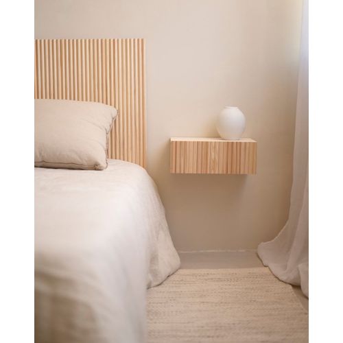 Table De Chevet En Bois De Sapin Flottant Ton Naturel 40x15cm