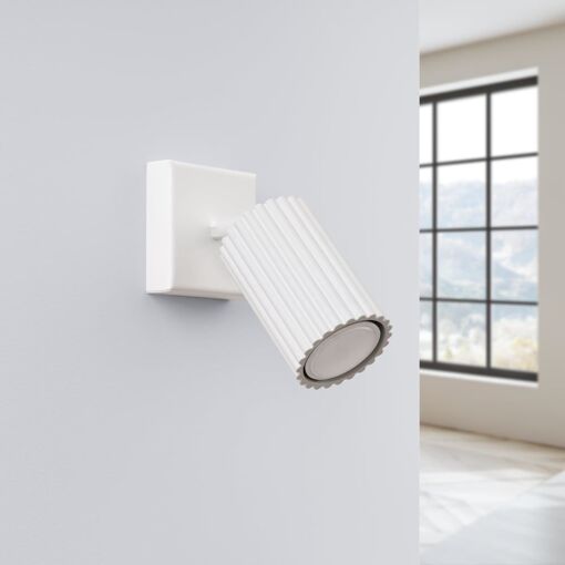 Applique aluminium blanc H 8 cm