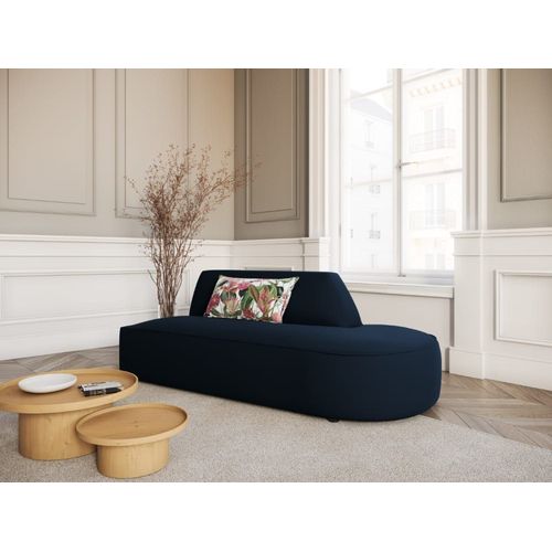 Canapé Modulable Droit 2 Places En Velours Bleu Foncé