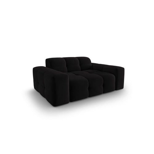 Canapé 2 Places En Tissu Velours Noir