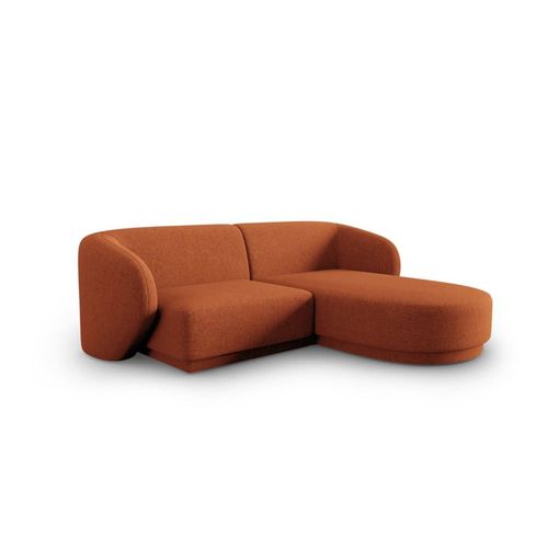 Canapé D'angle Droit Modulable 3 Places En Chenille Terracotta