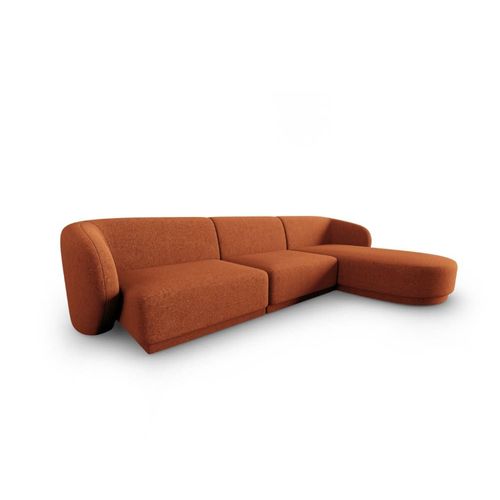 Canapé D'angle Droit Modulable 4 Places En Chenille Terracotta