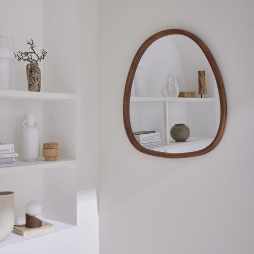Miroir organique en sapin couleur noyer 75 cm