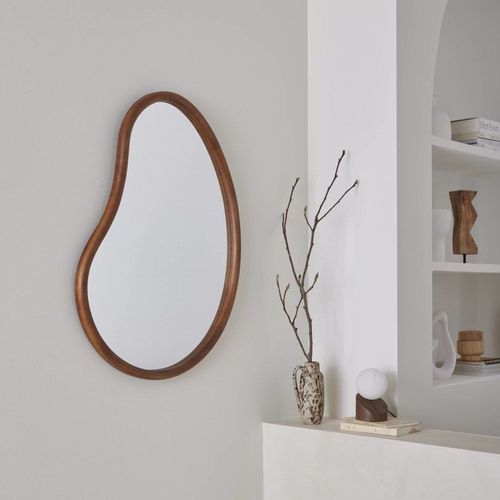 Miroir organique noyer en bois de sapin 85cm