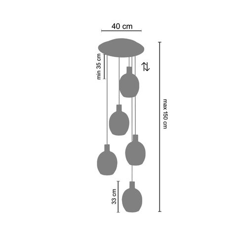 Lustre Tosel ,Bois, Foncé , P 100xd60xd Hcm