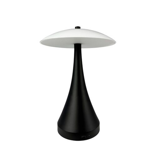 Lampe À Poser En Métal Noir/Opale