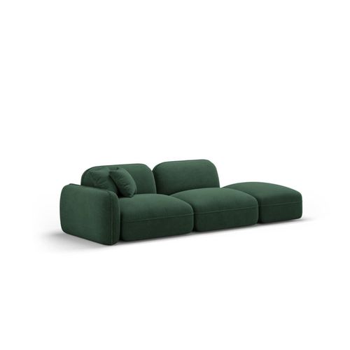 Canapé Modulable Droit 3 Places En Velours Vert