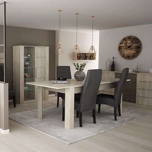 Table À Manger Extensible 8/10 Personnes L170-230 Cm - Décor Chêne