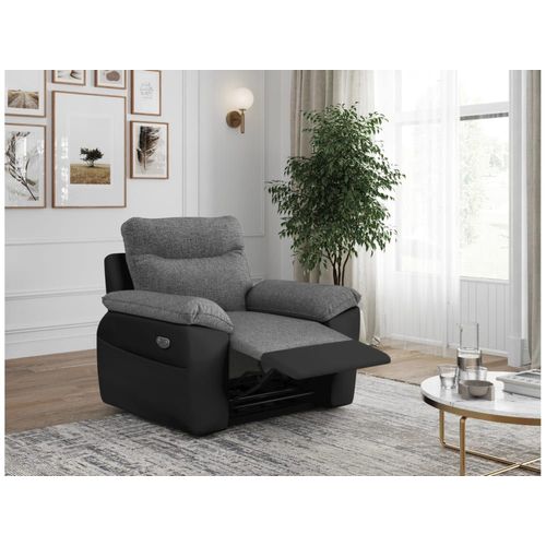 Fauteuil De Relaxation Électrique En Tissu Et Simili - Noir/Gris