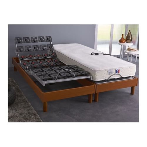 Lit electrique + matelas ressort 5 zones 2x80x200