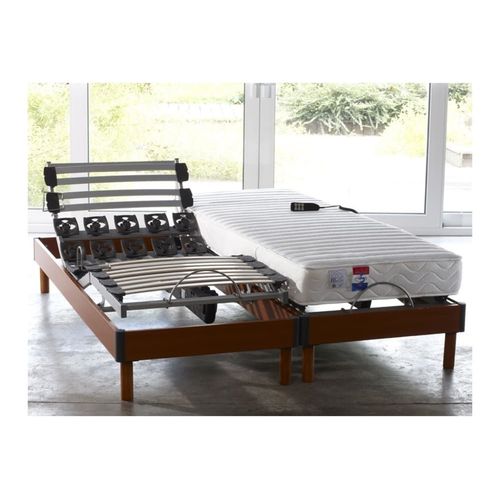 Lit electrique + matelas mémoire de forme 2x80x200