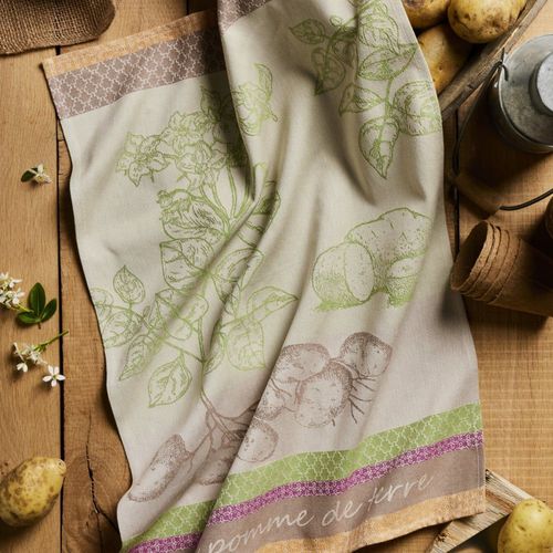 Torchon En Coton Beige 50x75