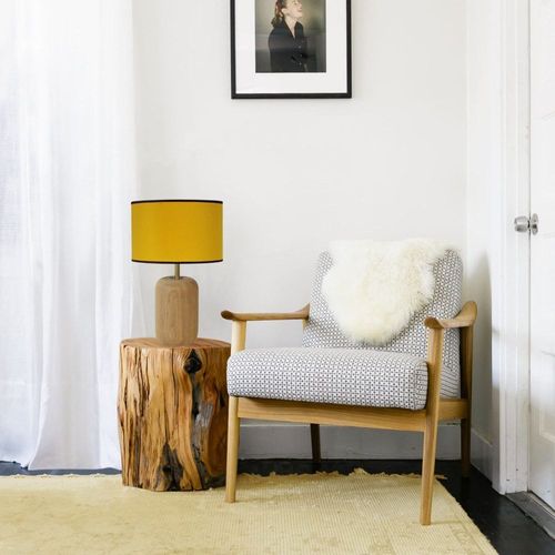 Lampe A Poser Tosel ,Bois,Naturel,H36xd22xp 22cm