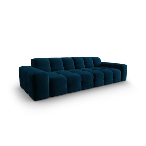 Canapé 4 Places En Tissu Velours Bleu Marine